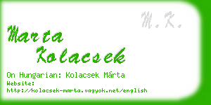 marta kolacsek business card